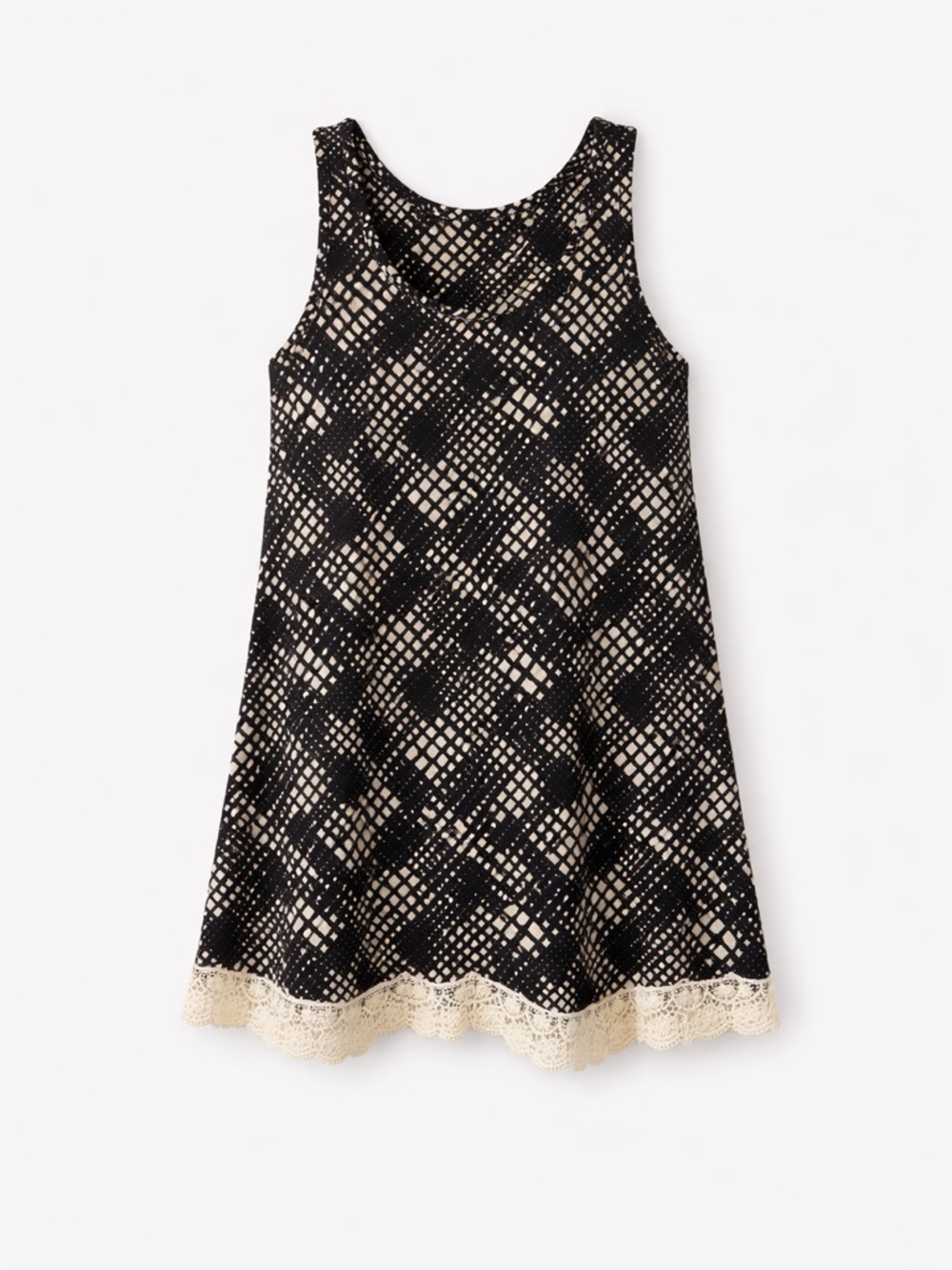 1st Kiss Black & White Printed Crochet Hem Shift Dress Girls Size 7/8